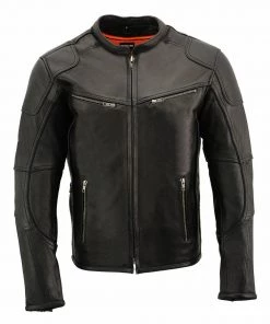 Cool-Tec Jackets Milwaukee Leather MLM1502 Men's Black'Cool-Tec' Vented Leather Scooter Jacket