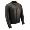 Cool-Tec Jackets Milwaukee Leather MLM1502 Men's Black 'Cool-Tec' Vented Leather Scooter Jacket