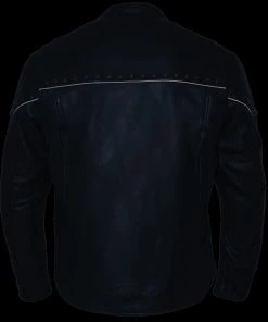 Milwaukee Leather MLM1504 Men's Black ‘The Skelly Racer’ Premium Moto Leather Jacket