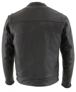 Cool-Tec Jackets Milwaukee Leather MLM1506 Men's'Cool-Tec' Black Leather Jacket With Utility Pockets