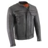 Cool-Tec Jackets Milwaukee Leather MLM1506 Men's 'Cool-Tec' Black Leather Jacket With Utility Pockets