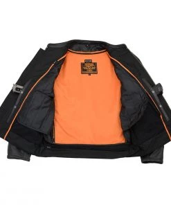 Milwaukee Leather LU1507 Men's'Slick' Black Sport Style MC Jacket Leather Motorcycle Jackets