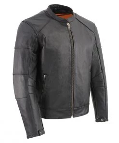 Milwaukee Leather MLM1507 Men's Black ‘Super-Clean’ Sport Style Biker Jacket