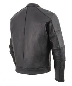 Milwaukee Leather MLM1507 Men's Black ‘Super-Clean’ Sport Style Biker Jacket