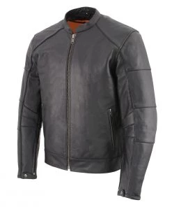 Milwaukee Leather MLM1507 Men's Black ‘Super-Clean’ Sport Style Biker Jacket