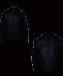 Milwaukee Leather MLM1507 Men's Black ‘Super-Clean’ Sport Style Biker Jacket