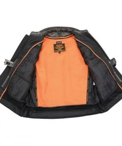 Milwaukee Leather MLM1509 Men's Distressed Brown ‘2 In 1’ Leather Jacket With Zip-Off Sleeves Leather Motorcycle Jackets