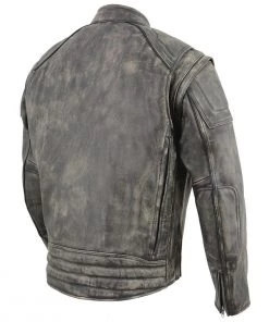 Milwaukee Leather MLM1509 Men's Distressed Brown ‘2 In 1’ Leather Jacket With Zip-Off Sleeves Leather Motorcycle Jackets