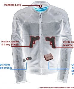 Leather Motorcycle Jackets Milwaukee Leather MLM1510 Men's Black Leather Scooter Jacket With Reflective Skull