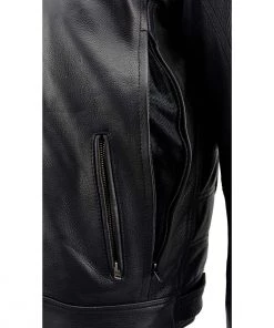 Milwaukee Leather MLM1513 Men's Black'Heated' Vented Scooter Leather Jacket Leather Motorcycle Jackets