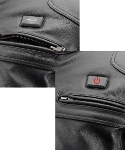 Milwaukee Leather MLM1513 Men's Black'Heated' Vented Scooter Leather Jacket Leather Motorcycle Jackets