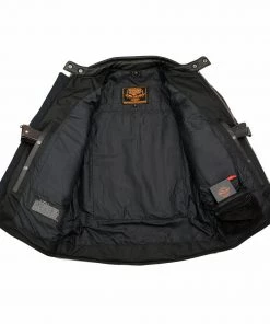 Leather Motorcycle Jackets Milwaukee Leather MLM1513SET Men's Black'Heated' Leather Vented Scooter Jacket (Battery Pack Included)