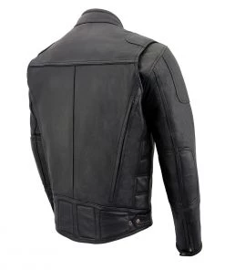 Milwaukee Leather MLM1513 Men's Black'Heated' Vented Scooter Leather Jacket Leather Motorcycle Jackets