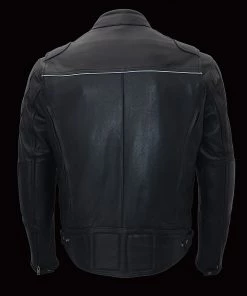 Leather Motorcycle Jackets Milwaukee Leather MLM1513SET Men's Black'Heated' Leather Vented Scooter Jacket (Battery Pack Included)