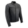 Milwaukee Leather MLM1513 Men's Black 'Heated' Vented Scooter Leather Jacket Leather Motorcycle Jackets