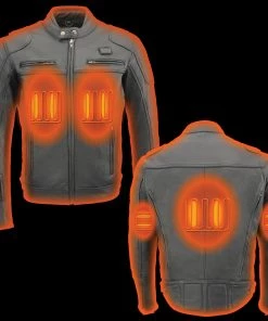 Milwaukee Leather MLM1514SET Men's Black ‘ALL SEASONS’ Leather Jacket With Heated And Cool-Tec Technology