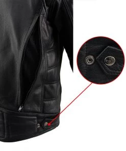 Milwaukee Leather MLM1514SET Men's Black ‘ALL SEASONS’ Leather Jacket With Heated And Cool-Tec Technology