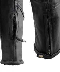 Milwaukee Leather MLM1514SET Men's Black ‘ALL SEASONS’ Leather Jacket With Heated And Cool-Tec Technology