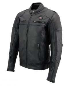 Milwaukee Leather MLM1514SET Men's Black ‘ALL SEASONS’ Leather Jacket With Heated And Cool-Tec Technology