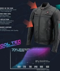 Milwaukee Leather MLM1514SET Men's Black ‘ALL SEASONS’ Leather Jacket With Heated And Cool-Tec Technology
