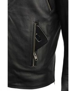 Milwaukee Leather MLM1515 Men's'Triple Stitch' Beltless Black Leather Moto Jacket Leather Motorcycle Jackets