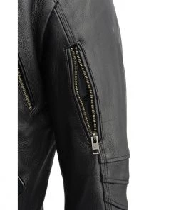 Milwaukee Leather MLM1515 Men's'Triple Stitch' Beltless Black Leather Moto Jacket Leather Motorcycle Jackets