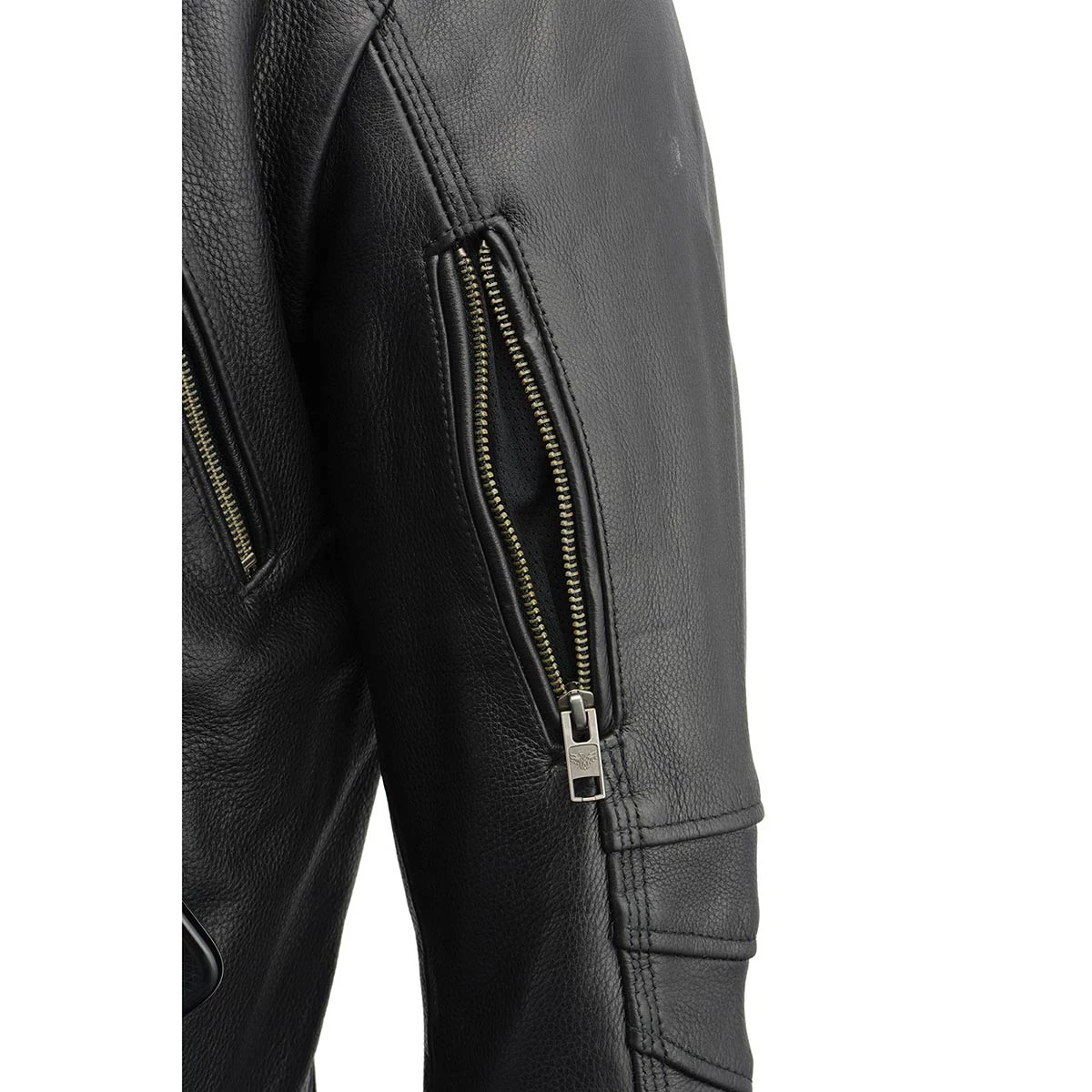 Milwaukee Leather MLM1515 Men's 'Triple Stitch' Beltless Black Leather Moto Jacket Leather Motorcycle Jackets