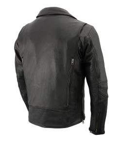Milwaukee Leather MLM1515 Men's'Triple Stitch' Beltless Black Leather Moto Jacket Leather Motorcycle Jackets