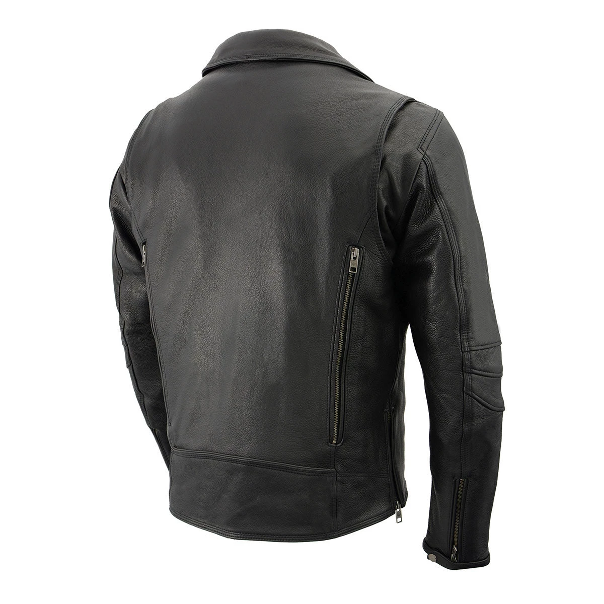 Milwaukee Leather MLM1515 Men's 'Triple Stitch' Beltless Black Leather Moto Jacket Leather Motorcycle Jackets