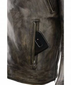 Milwaukee Leather MLM1515 Men's'Triple Stitched' Beltless Distressed Brown Leather Jacket