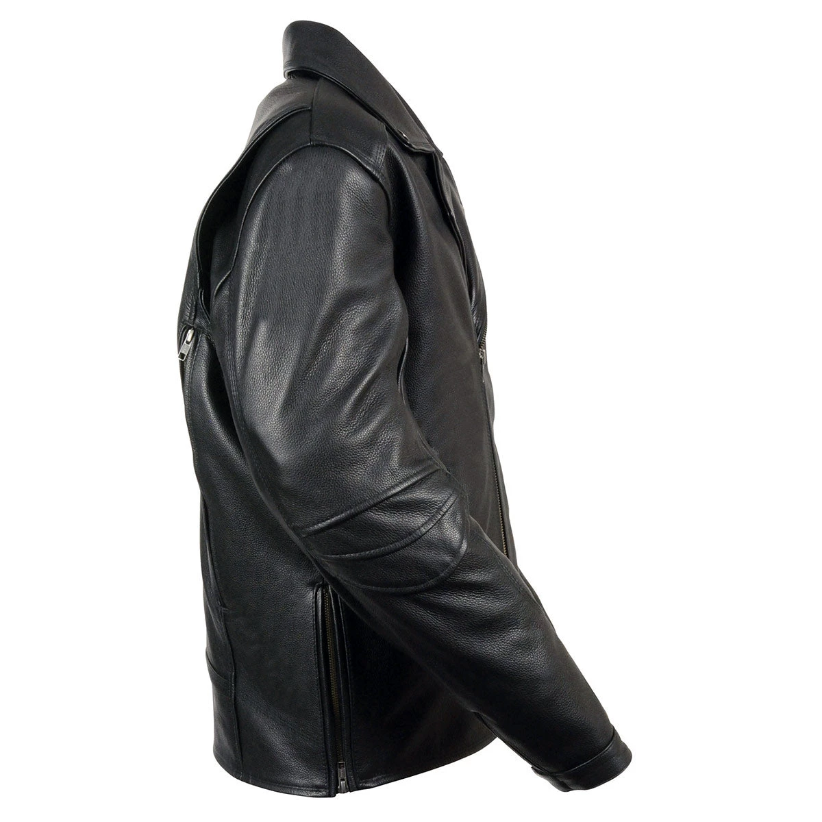 Milwaukee Leather MLM1515 Men's 'Triple Stitch' Beltless Black Leather Moto Jacket Leather Motorcycle Jackets
