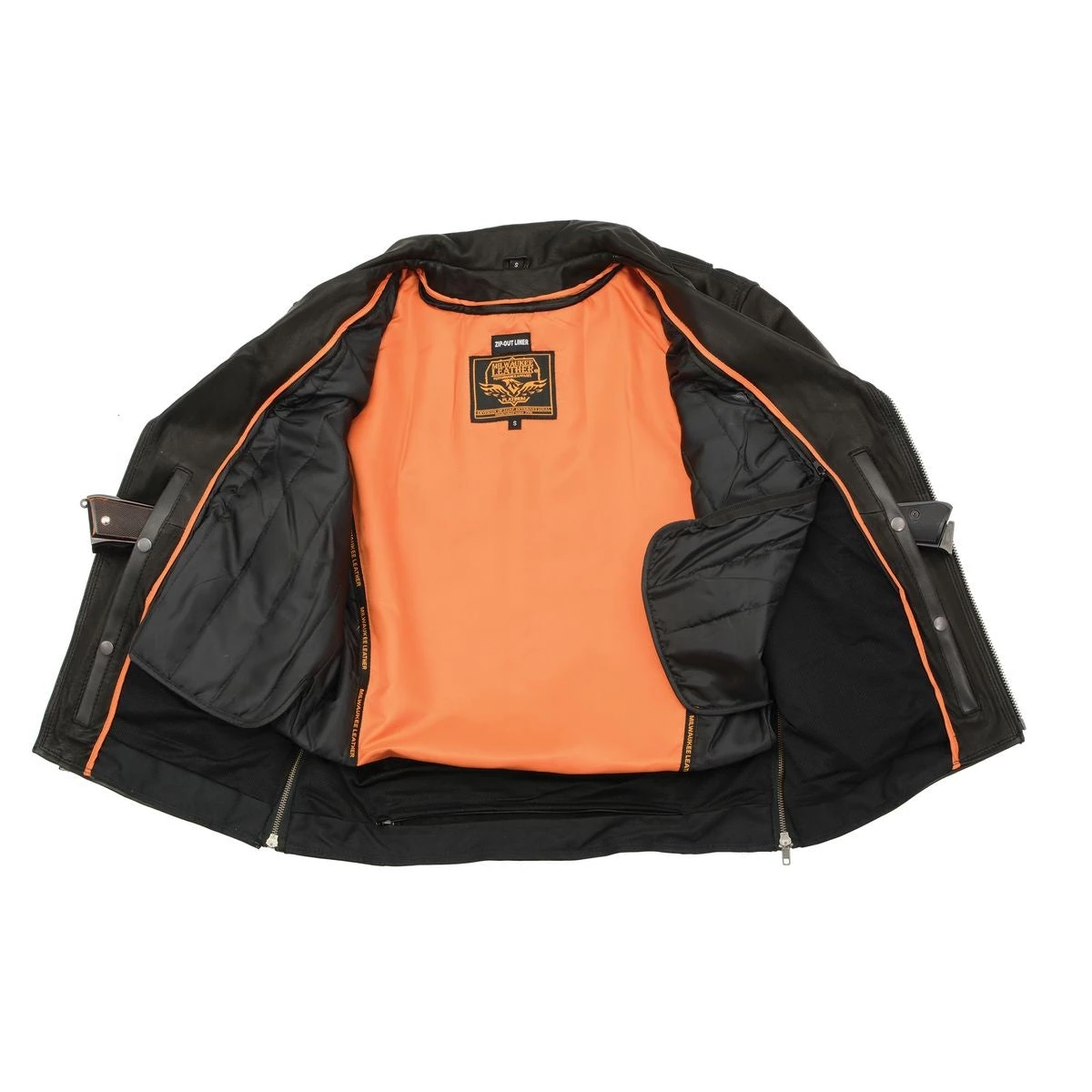 Milwaukee Leather MLM1516 Men's Triple Stitch Black Lightweight Biker Leather Jacket