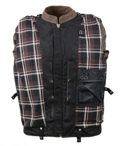 Leather Motorcycle Jackets Milwaukee Leather MLM1518 Men's'Vintage Crazy Horse' Brown Leather Jacket With Full Sleeve Removable Hoodie