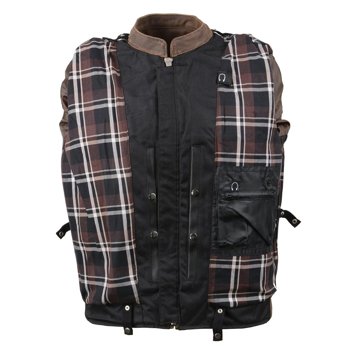 Leather Motorcycle Jackets Milwaukee Leather MLM1518 Men's 'Vintage Crazy Horse' Brown Leather Jacket With Full Sleeve Removable Hoodie