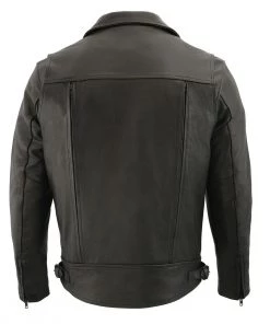 Leather Motorcycle Jackets Milwaukee Leather MLM1520 Men's Pistol Pete Vented Black Leather Cruiser Jacket