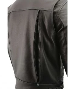 Leather Motorcycle Jackets Milwaukee Leather MLM1520 Men's Pistol Pete Vented Black Leather Cruiser Jacket