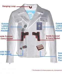 Leather Motorcycle Jackets Milwaukee Leather MLM1520 Men's Pistol Pete Vented Black Leather Cruiser Jacket