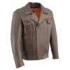Leather Motorcycle Jackets Milwaukee Leather MLM1522 Men's ‘Vented’ Retro Brown Leather Motorcycle Jacket