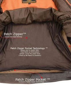 Leather Motorcycle Jackets Milwaukee Leather MLM1522 Men's ‘Vented’ Retro Brown Leather Motorcycle Jacket