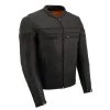 Leather Motorcycle Jackets Milwaukee Leather MLM1525 Men's ‘Crossover’ Black Leather Lightweight MC Jacket