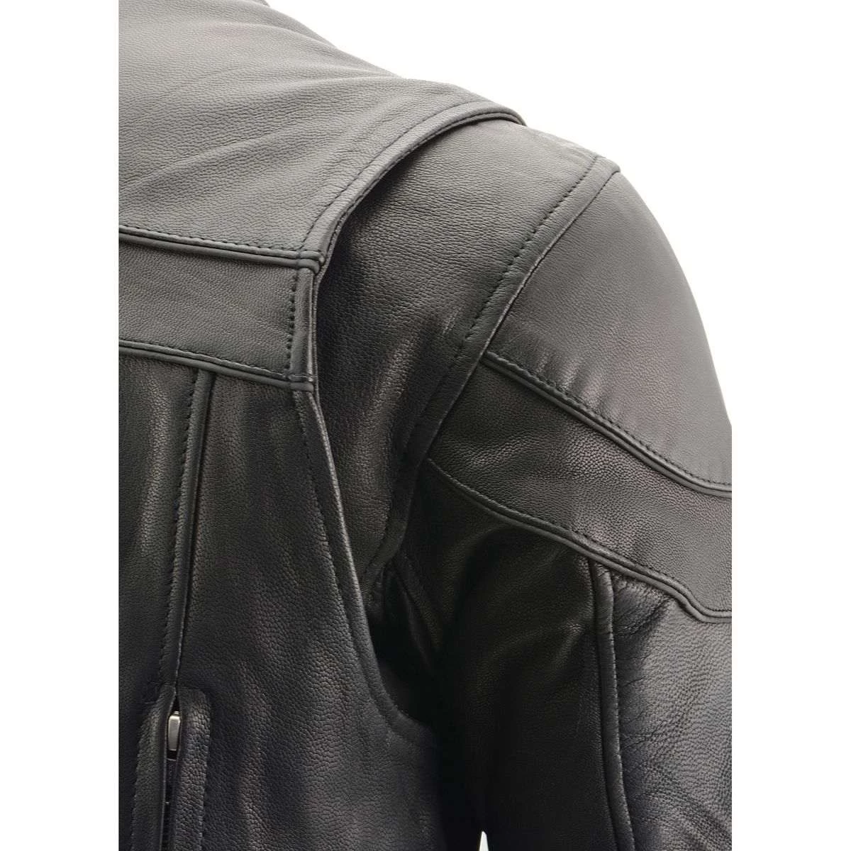 Milwaukee Leather MLM1526 Men's Black 'Cool-Tec' Leather Sporty Scooter Jacket Cool-Tec Jackets