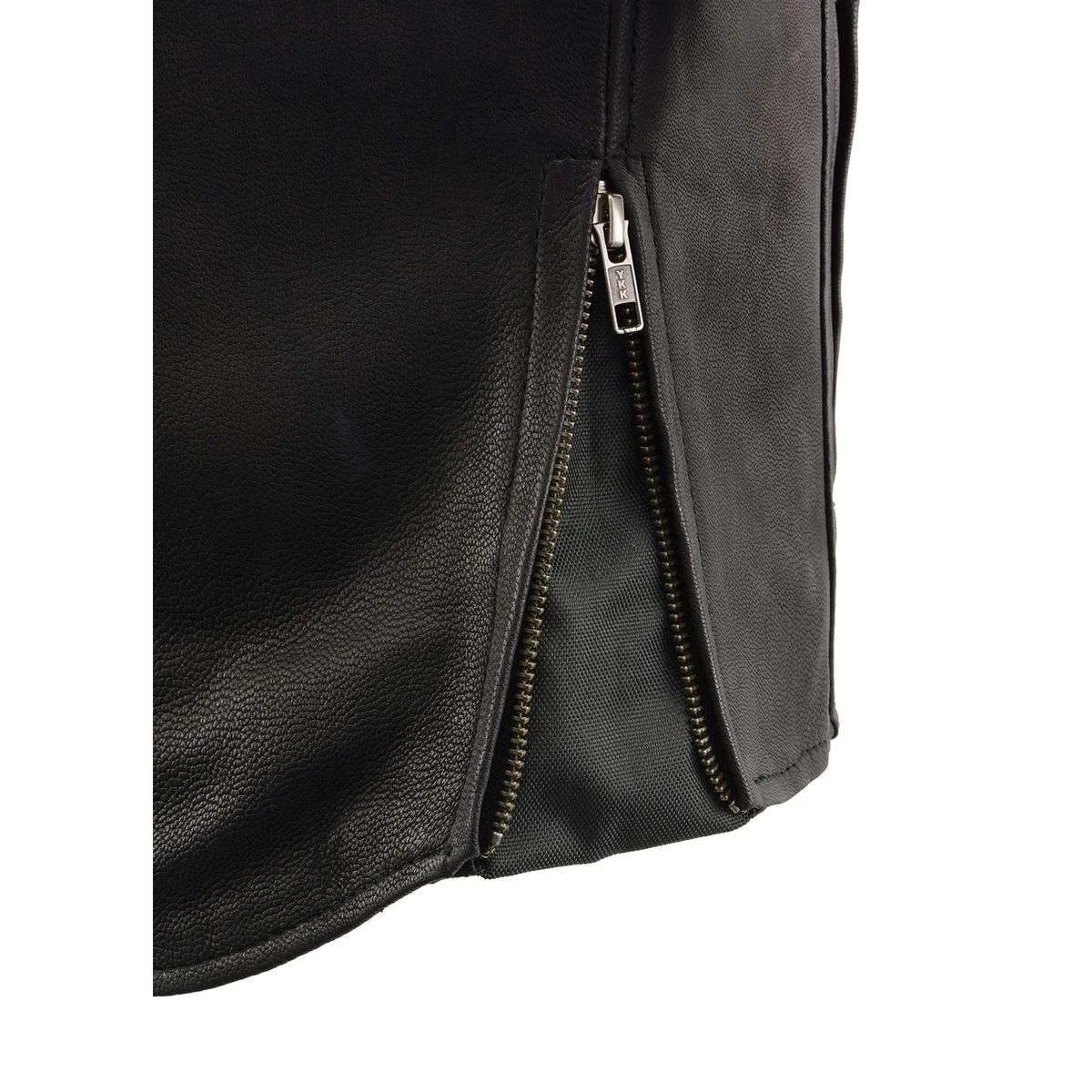 Milwaukee Leather MLM1526 Men's Black 'Cool-Tec' Leather Sporty Scooter Jacket Cool-Tec Jackets