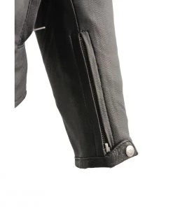 Milwaukee Leather MLM1526 Men's Black'Cool-Tec' Leather Sporty Scooter Jacket Cool-Tec Jackets