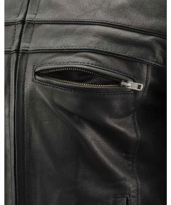 Milwaukee Leather MLM1526 Men's Black'Cool-Tec' Leather Sporty Scooter Jacket Cool-Tec Jackets