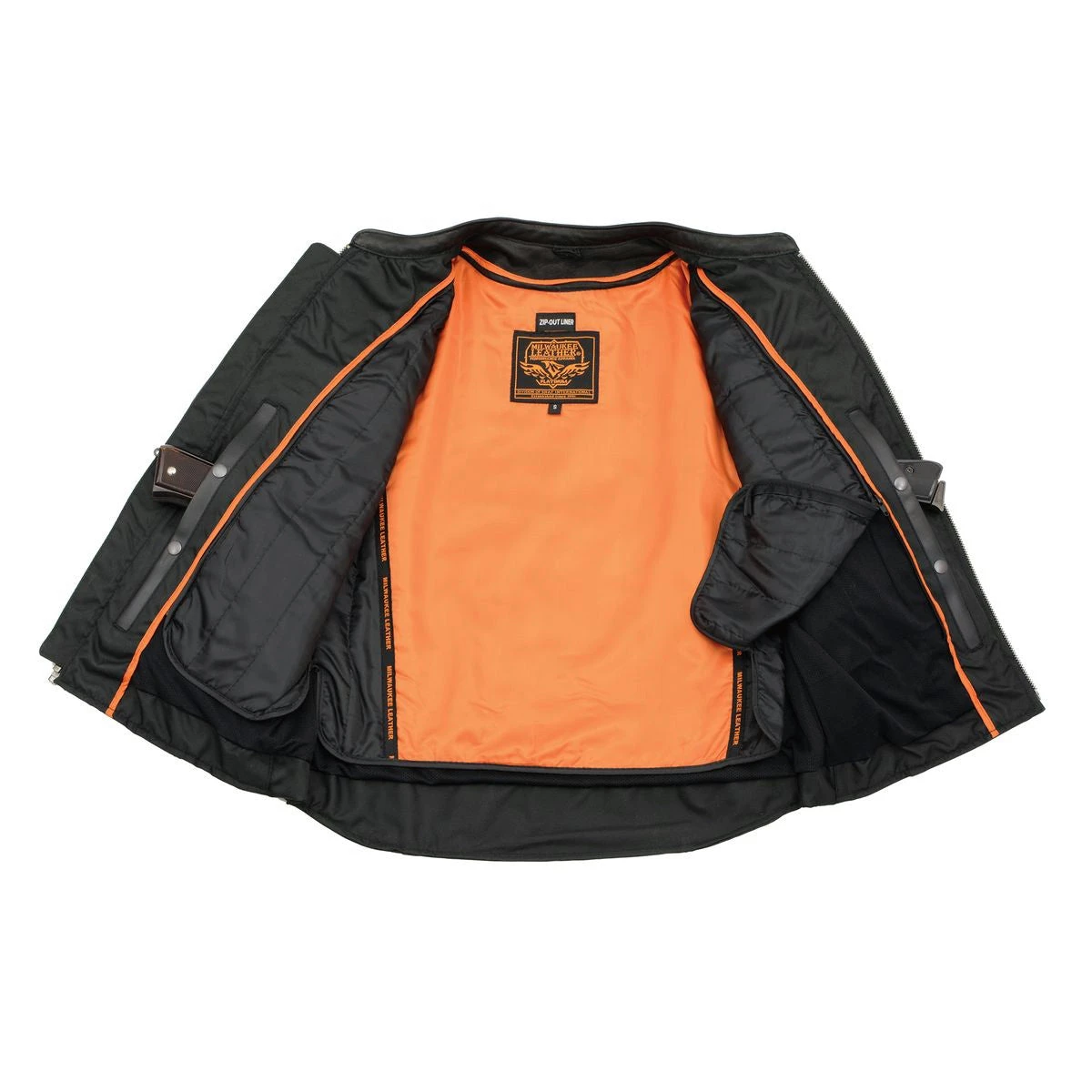 Milwaukee Leather MLM1526 Men's Black 'Cool-Tec' Leather Sporty Scooter Jacket Cool-Tec Jackets