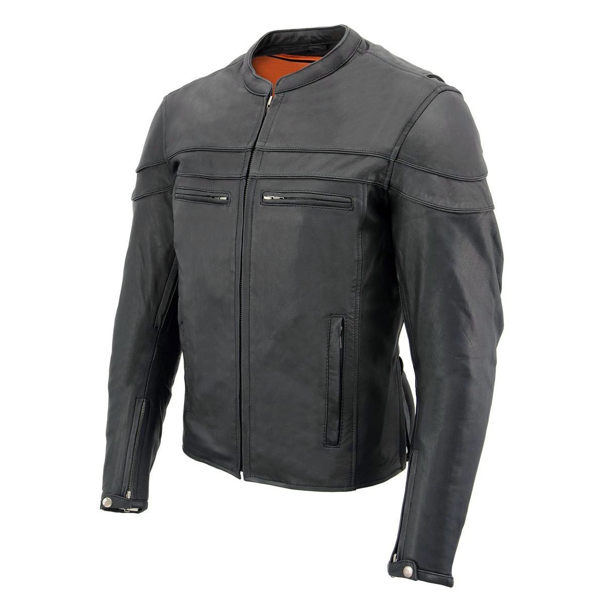 Milwaukee Leather MLM1526 Men's Black 'Cool-Tec' Leather Sporty Scooter Jacket Cool-Tec Jackets