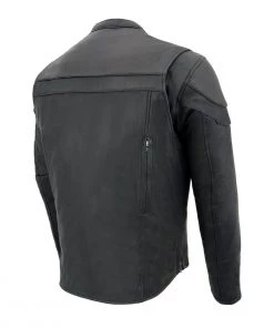 Milwaukee Leather MLM1526 Men's Black'Cool-Tec' Leather Sporty Scooter Jacket Cool-Tec Jackets