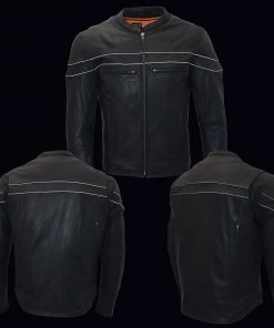 Milwaukee Leather MLM1526 Men's Black'Cool-Tec' Leather Sporty Scooter Jacket Cool-Tec Jackets
