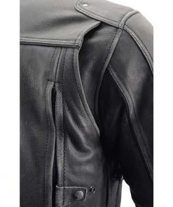 Milwaukee Leather MLM1536 Men's Vintage Grey'Triple Vent' Leather Jacket Leather Motorcycle Jackets