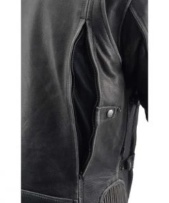 Milwaukee Leather MLM1536 Men's Vintage Grey'Triple Vent' Leather Jacket Leather Motorcycle Jackets